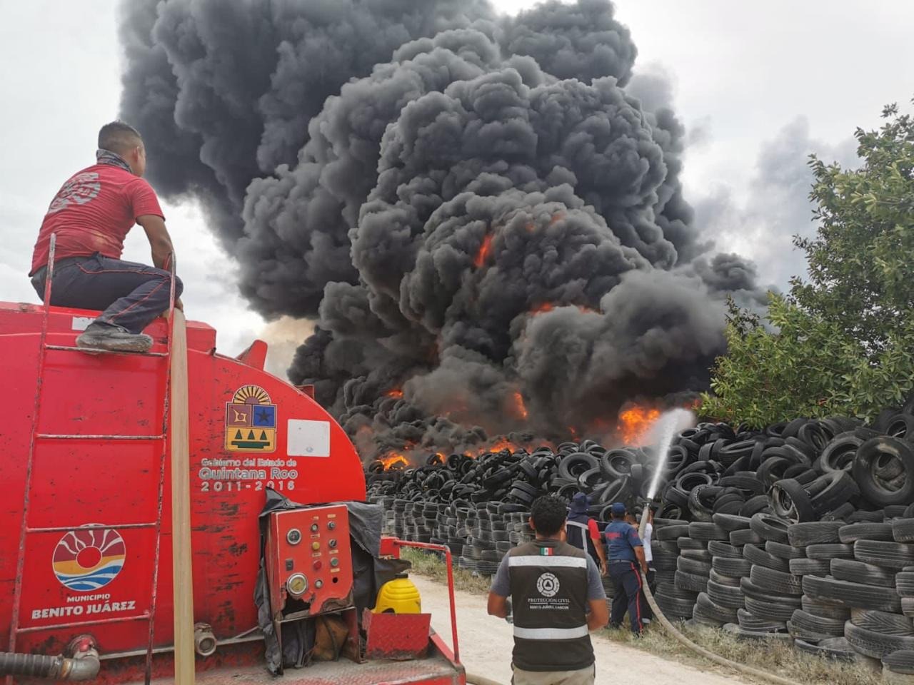 incendio en antiguo relleno sanitario