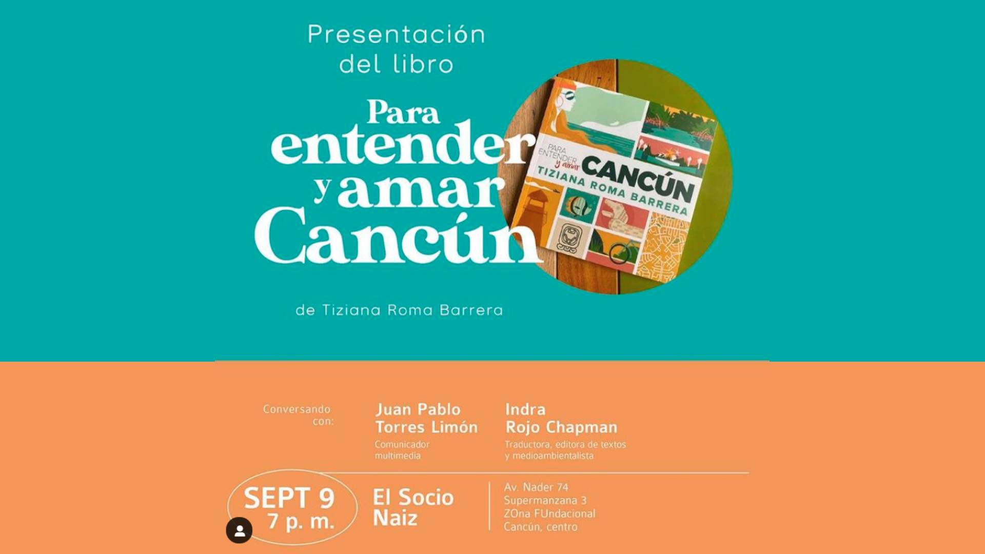 Esta foto es la portada del libro Entender y amar Cancún